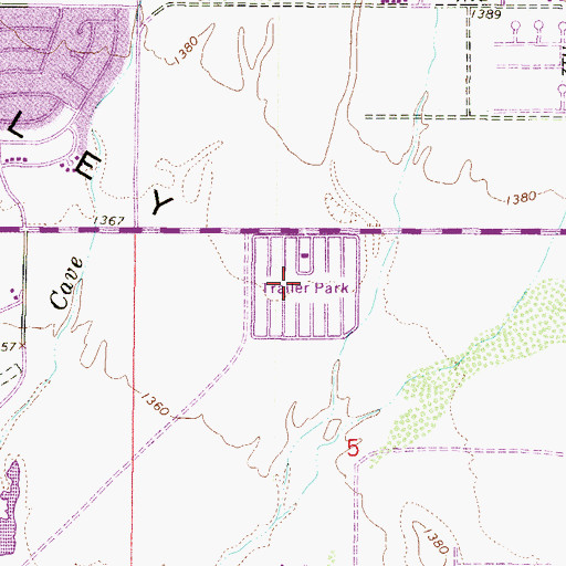 Topographic Map of Central Park Village Mobile Home Park, AZ