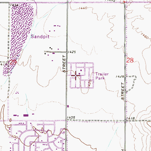 Topographic Map of Bonaventure Mobile Home Community, AZ