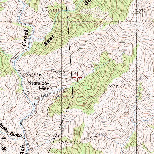 Topographic Map of Negro Boy Mine, CA