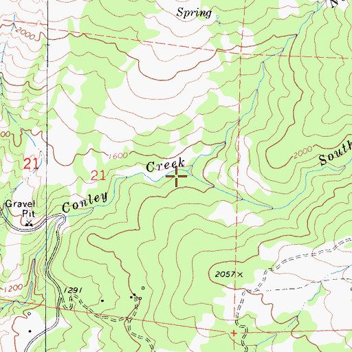 Topographic Map of North Fork Conley Creek, CA
