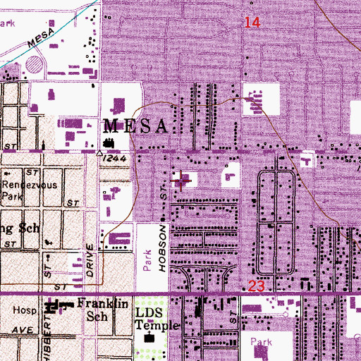 Topographic Map of City of Grace Church, AZ