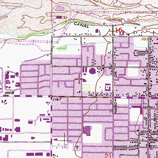 Topographic Map of Crosspoint Church of God, AZ