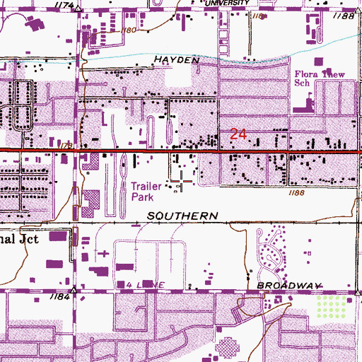 Topographic Map of Evangelical Fomosan Church, AZ