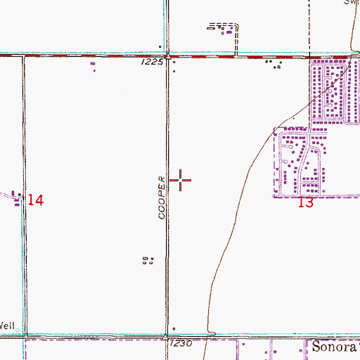Topographic Map of First United Methodist Church of Gilbert, AZ