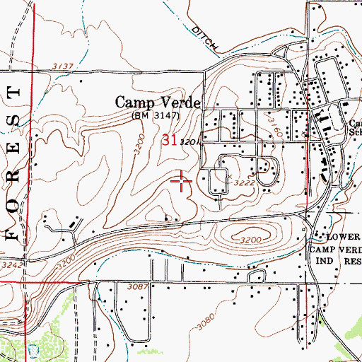 Topographic Map of New Beginnings Church of the Nazarene, AZ