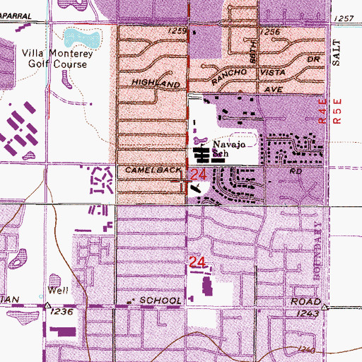 Topographic Map of Scottsdale Congregational Church, AZ