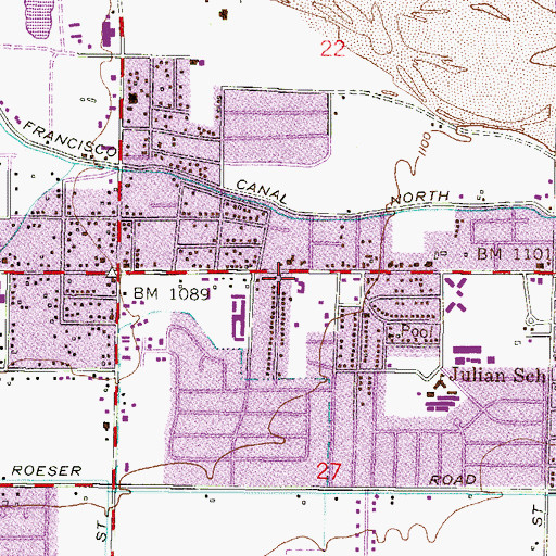 Topographic Map of Southminster Presbyterian Church, AZ