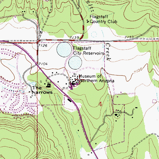 Topographic Map of Museum of Northern Arizona Colton Research Center Campus Museum Newberry Building, AZ