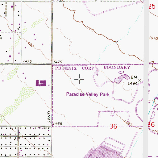 Topographic Map of Paradise Valley Community College Music Building, AZ