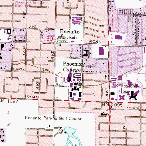 Topographic Map of Phoenix College Downtown Campus Fine Arts Building, AZ