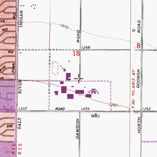 Topographic Map of Scottsdale Community College Main Campus Language and Communication Building, AZ