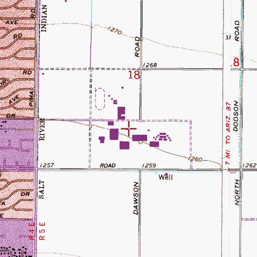Topographic Map of Scottsdale Community College Main Campus Mathematics Building, AZ