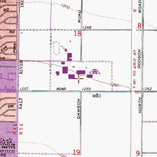 Topographic Map of Scottsdale Community College Main Campus Social Behavioral Science Building, AZ