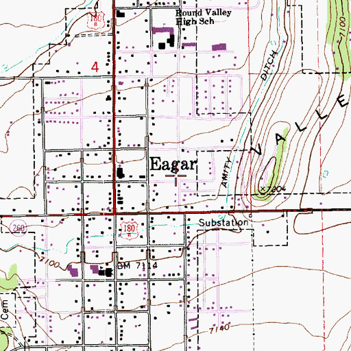 Topographic Map of Eagar Fire Department, AZ