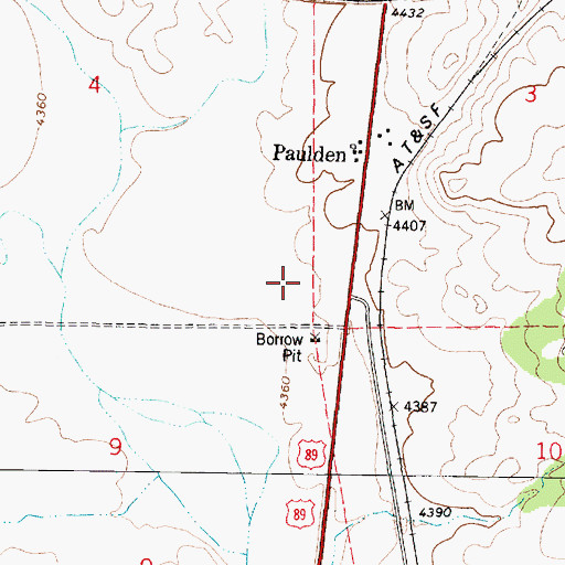 Topographic Map of Chino Valley Fire District Station 63, AZ