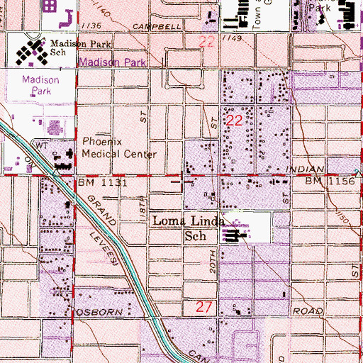 Topographic Map of Phoenix Fire Department Station 61, AZ