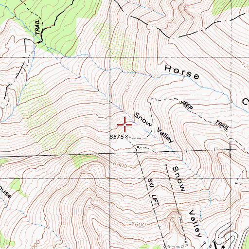 Topographic Map of Snow Valley, CA