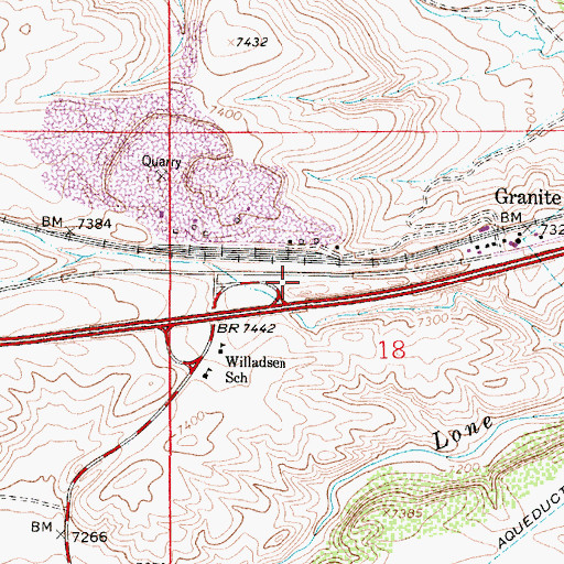 Topographic Map of Laramie County Fire District 10 - Granite Canyon Station, WY