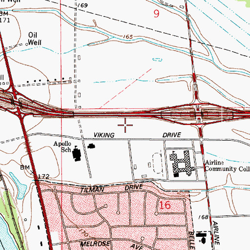 Topographic Map of Promise Hospital of Louisiana - Bossier City Campus, LA