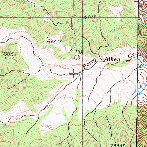 Topographic Map of South Fork Perry Aiken Creek, CA