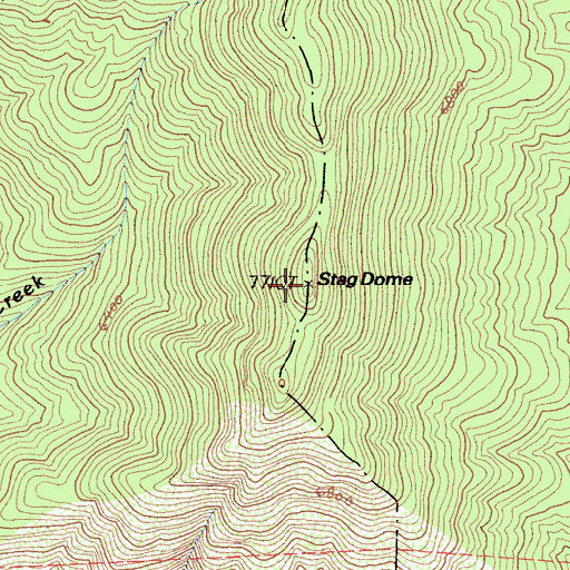 Topographic Map of Stag Dome, CA