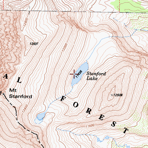 Topographic Map of Stanford Lake, CA