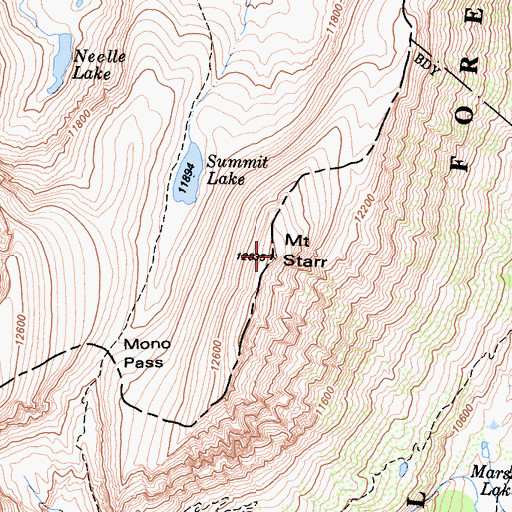 Topographic Map of Mount Starr, CA