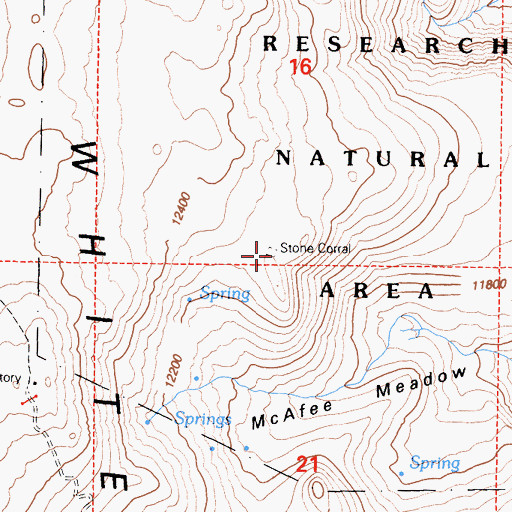 Topographic Map of Stone Corral, CA