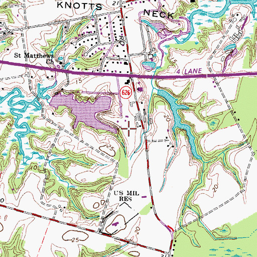 Topographic Map of Bennett's Creek Nursery, VA