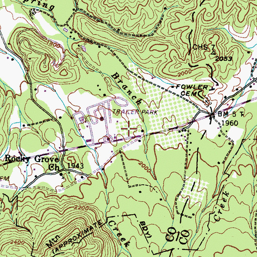 Topographic Map of Baxter's Orchard, TN