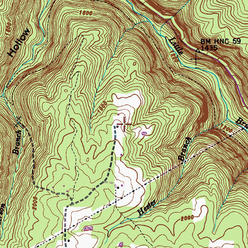 Topographic Map of Wheeler's Apple Orchard, TN