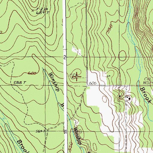 Topographic Map of Spurr Cemetery, ME