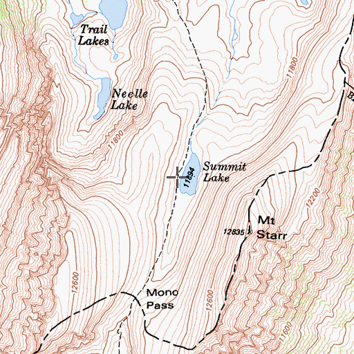 Topographic Map of Summit Lake, CA