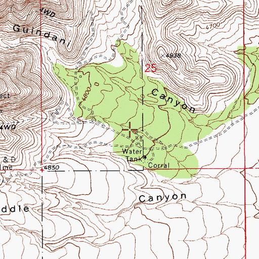 Topographic Map of Guidani Loop Trail Head, AZ