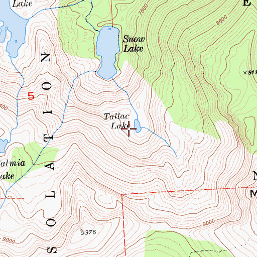 Topographic Map of Tallac Lake, CA