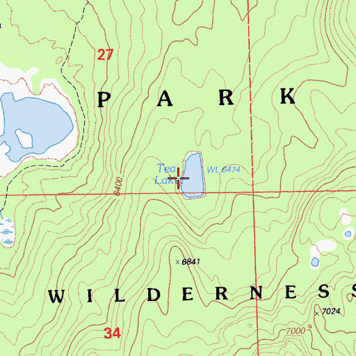 Topographic Map of Teal Lake, CA