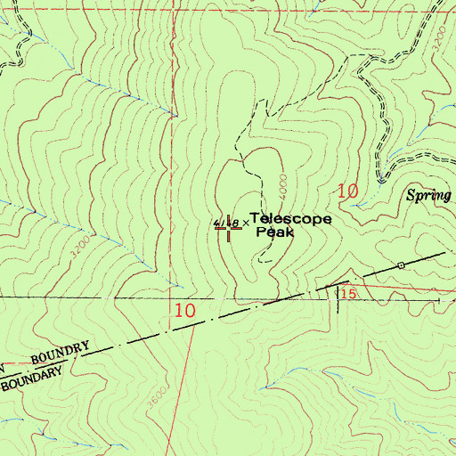 Topographic Map of Telescope Peak, CA