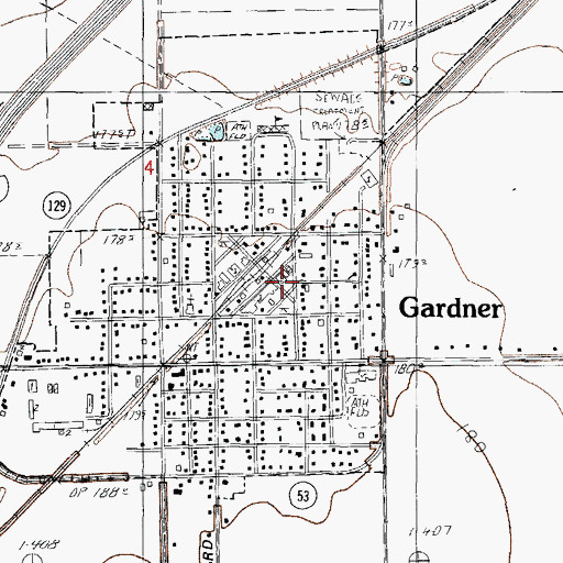 Topographic Map of Gardner Fire Department, IL