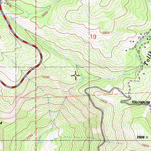 Topographic Map of Tollhouse Creek, CA