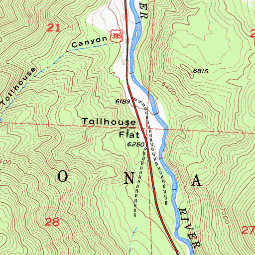 Topographic Map of Tollhouse Flat, CA