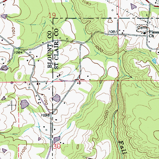 Topographic Map of Pine Mountain Volunteer Fire and Emergency Medical Services Station 2, AL