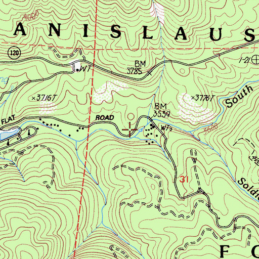Topographic Map of Tuolumne Camp (historical), CA