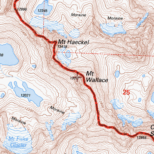 Topographic Map of Mount Wallace, CA