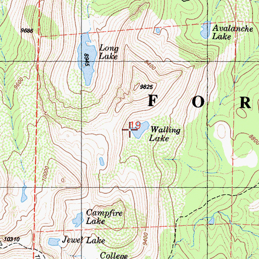 Topographic Map of Walling Lake, CA
