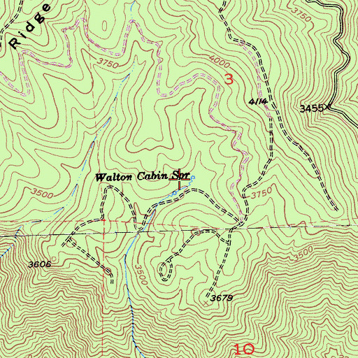 Topographic Map of Walton Cabin Spring, CA