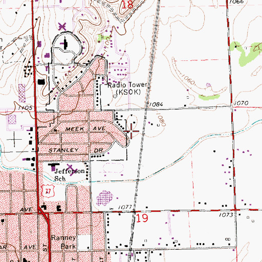 Topographic Map of Harvest Fellowship Foursquare Church, KS