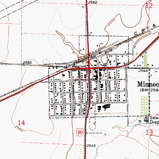 Topographic Map of Church of Christ, KS