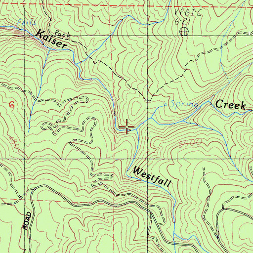 Topographic Map of Westfall Creek, CA