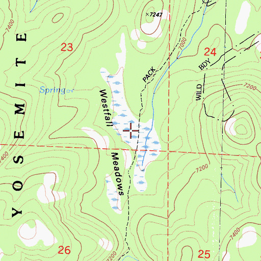 Topographic Map of Westfall Meadows, CA