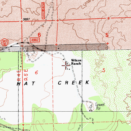 Topographic Map of Wilcox Ranch, CA